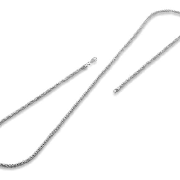22 inch Solid 925 Sterling Silver Popcorn Chain 1.6 mm - Picture 2 of 3